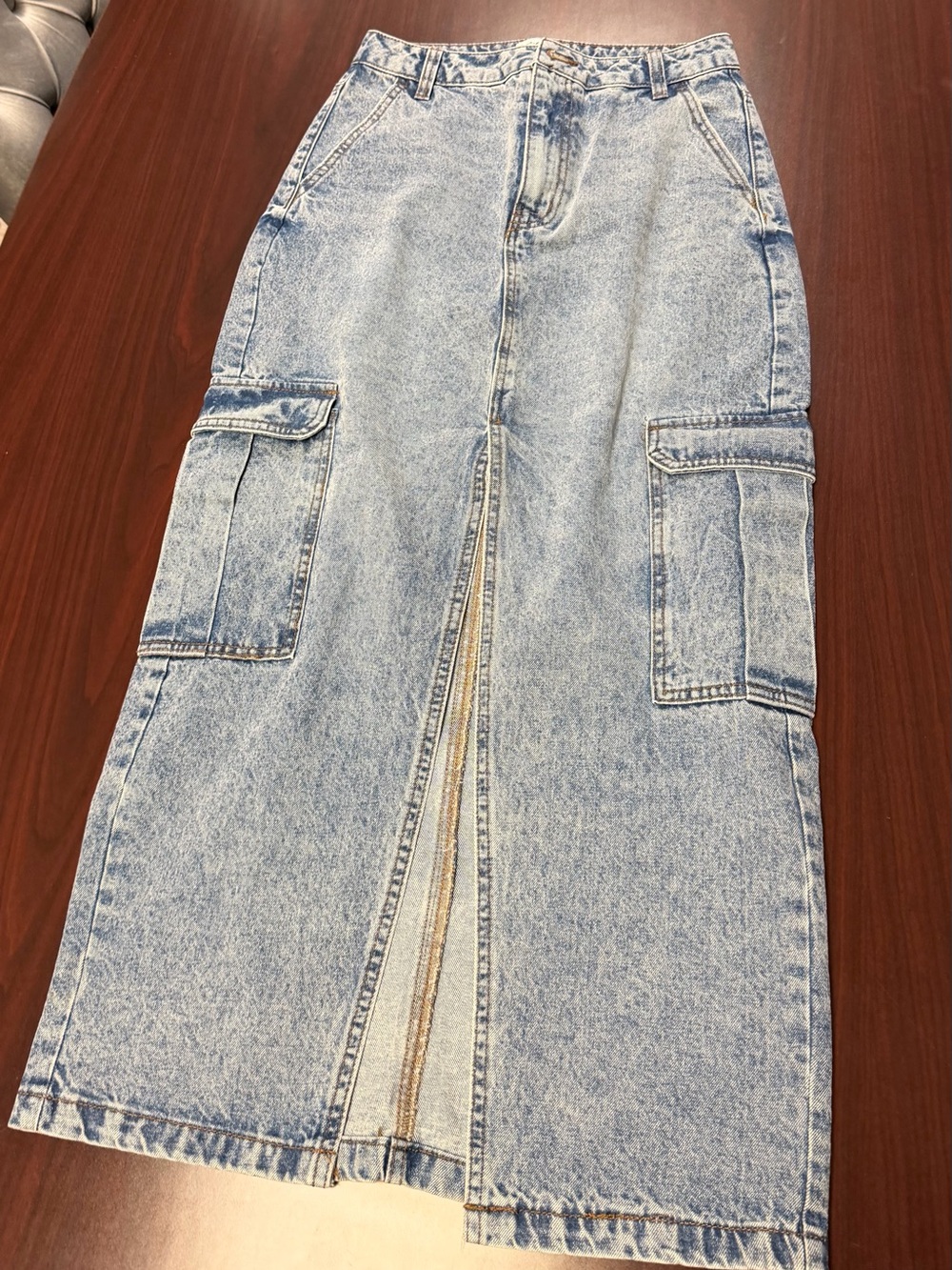 love, Fire Light Blue Straight Jeans with Cargo Pockets